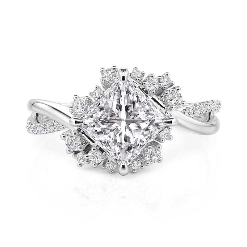 Olivetta Twist Princess Cut Engagement Ring