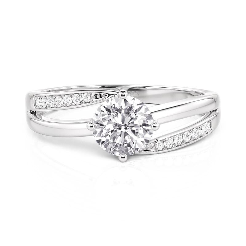 Simple Bypass Wedding Ring Sterling Silver