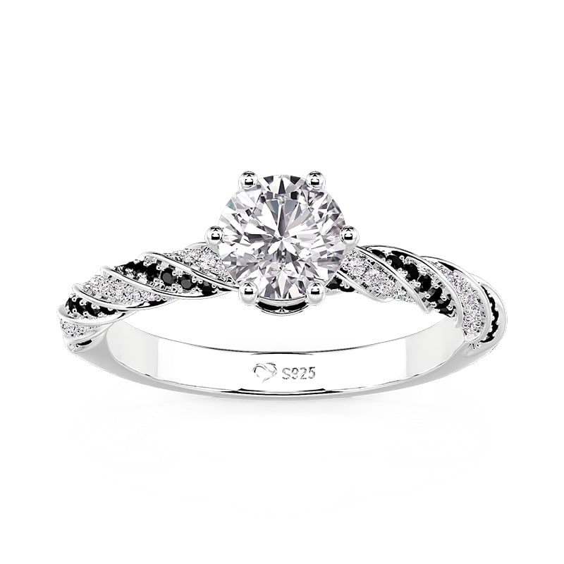 Black and White Engagement Ring - view 1