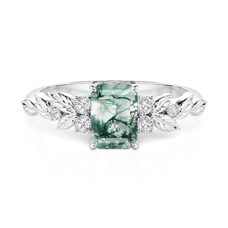 Moss Agate Engagement Ring - view 1