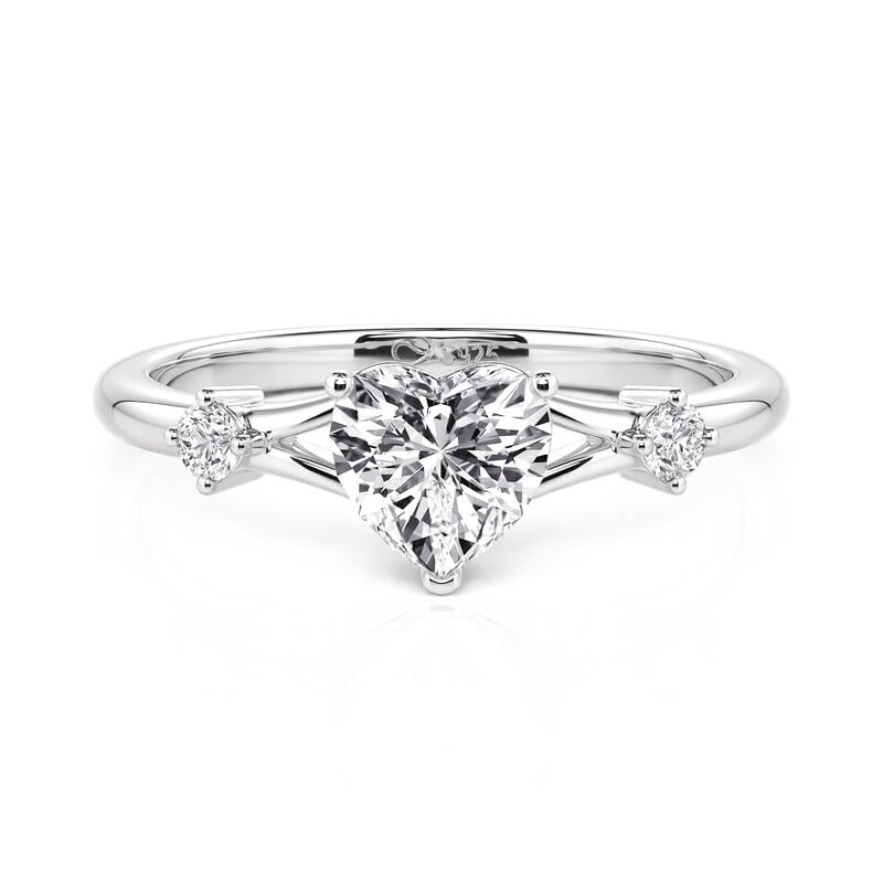 Classic Heart Cut Split Shank Engagement Ring