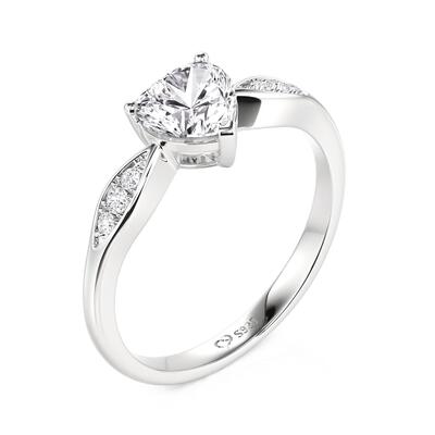 Juelvia Classic Heart Promise Ring Sterling Silver