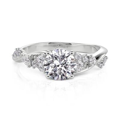 Juelvia Olivetta Twist Round Cut Engagement Ring Sterling Silver