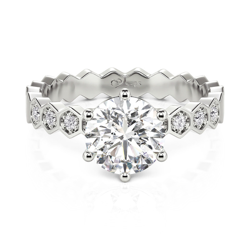 Honeycomb Pave Band Ring - view 1