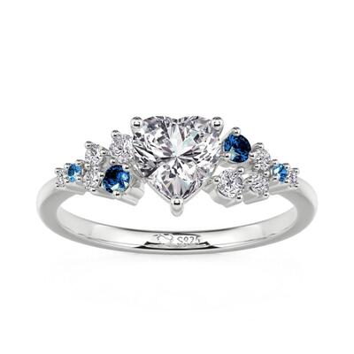 Juelvia Olivetta Heart Promise Ring Sterling Silver