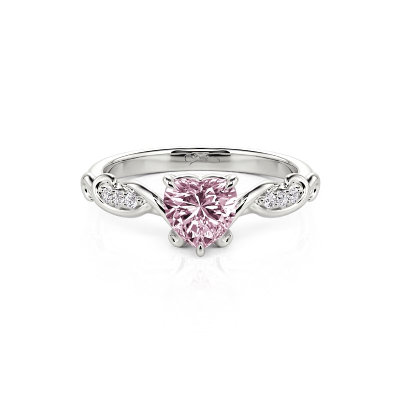 Infinite Swirl Pink Heart Promise Ring Sterling Silver