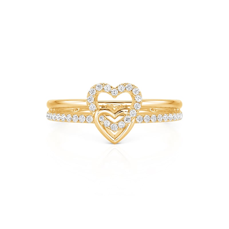 Double Heart Ring - view 1