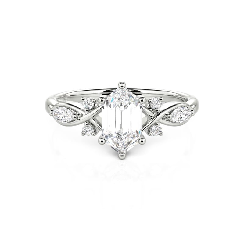 Custom Infinity Elongated Hexagon Engagement Ring
