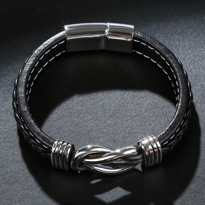 Juelvia Infinity Design Men's Bracelet in Titanium Steel(200mm)