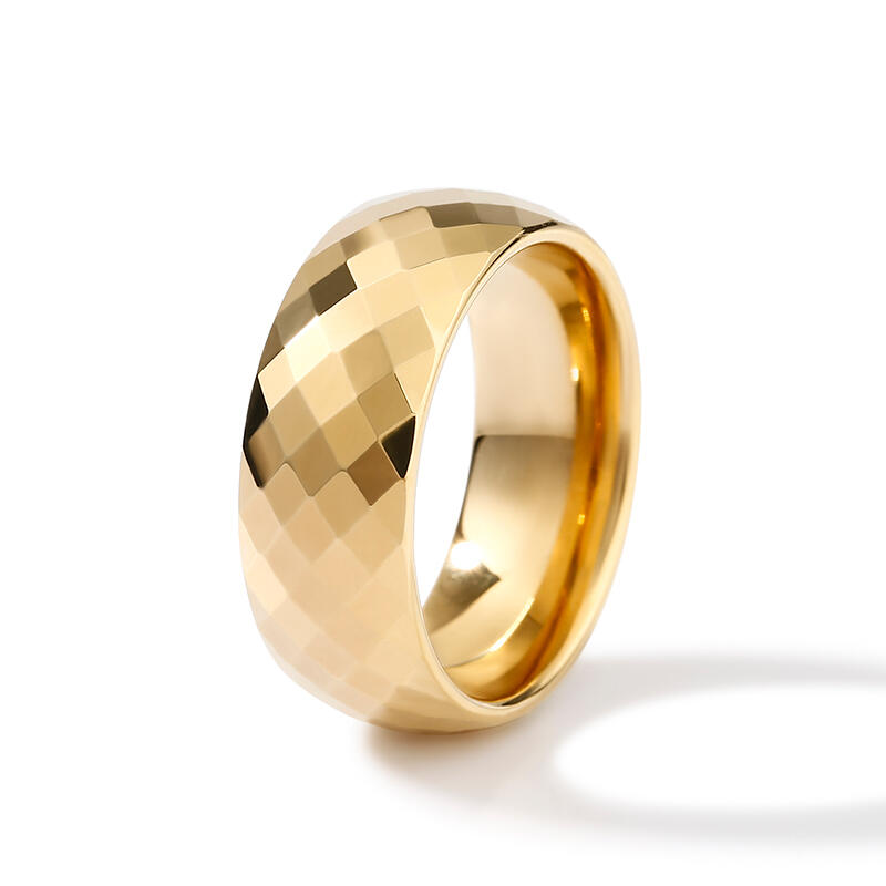 Juelvia Yellow Gold Tone Tungsten Steel Men's Band