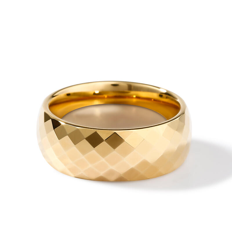 Juelvia Yellow Gold Tone Tungsten Steel Men's Band
