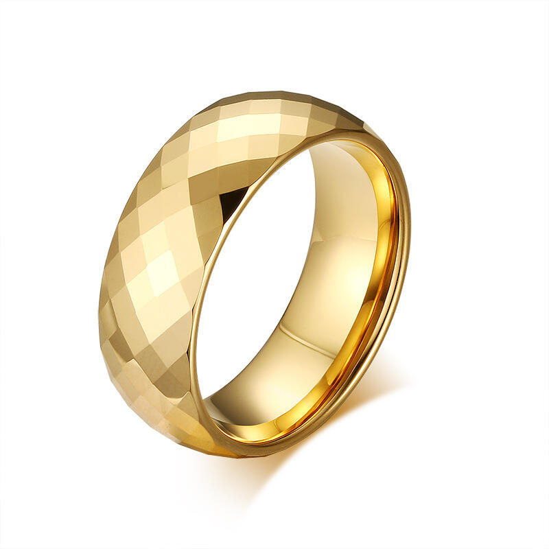 Juelvia Yellow Gold Tone Tungsten Steel Men's Band