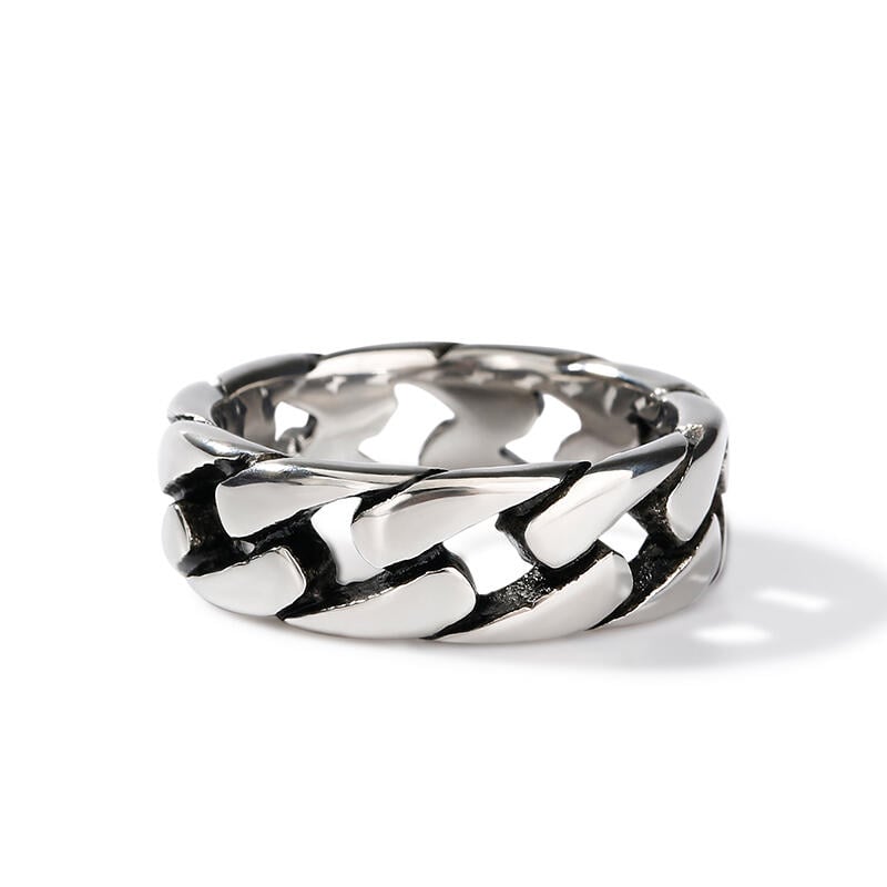 Juelvia Chain Design Stainless Steel Men's Band