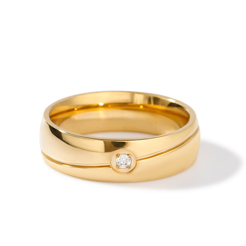 Simple Solitaire Titanium Steel Men's Band