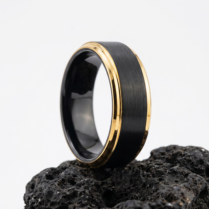 Juelvia Two Tone Matte Tungsten Steel Men's Band