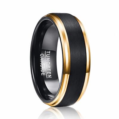Juelvia Two Tone Matte Tungsten Steel Men's Band