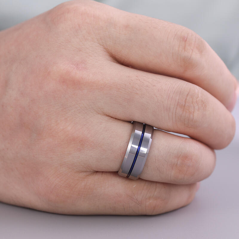 Blue Tungsten Ring American