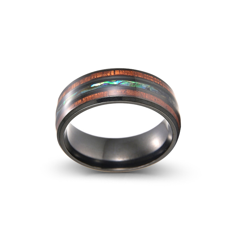 Koa Wood Titanium Steel Men's Band