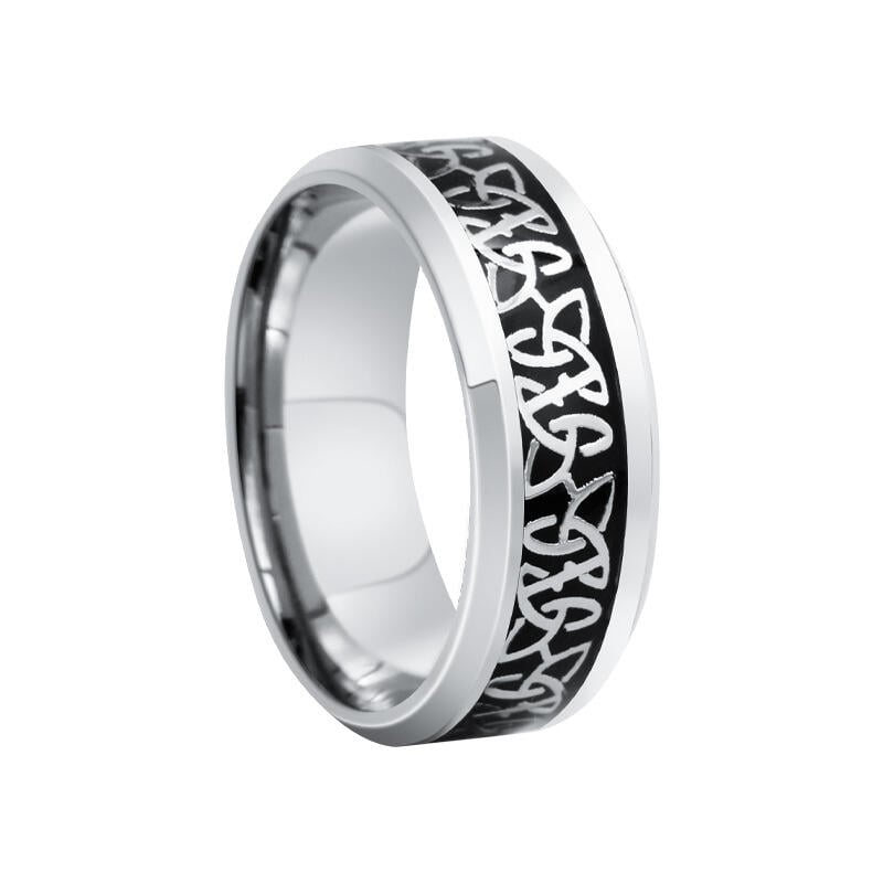 Juelvia Celtic Knot Titanium Steel Men's Band