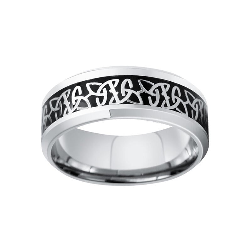 Juelvia Celtic Knot Titanium Steel Men's Band