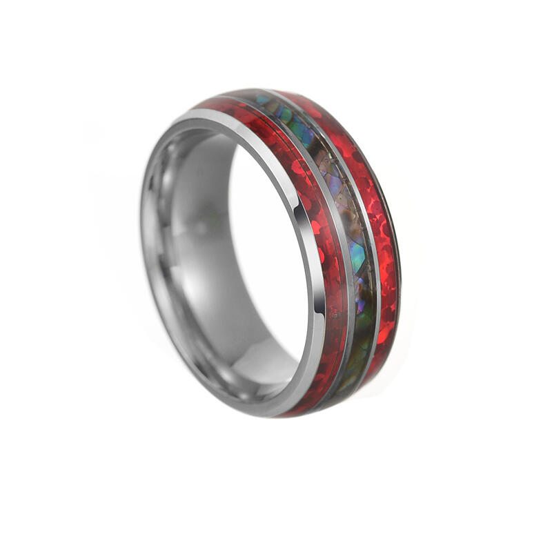 Juelvia Abalone Shell Titanium Steel Men's Band