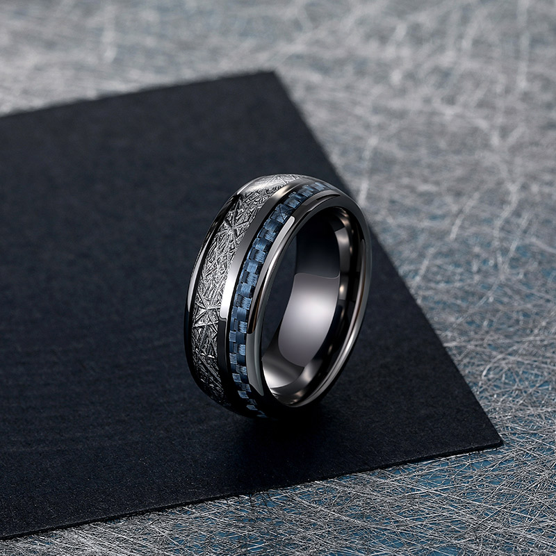 Juelvia Classic Minimalist Tungsten Ring for Men