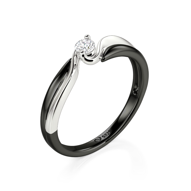Juelvia Parallel Meet Two-Tone Men's Bypass Wedding Band