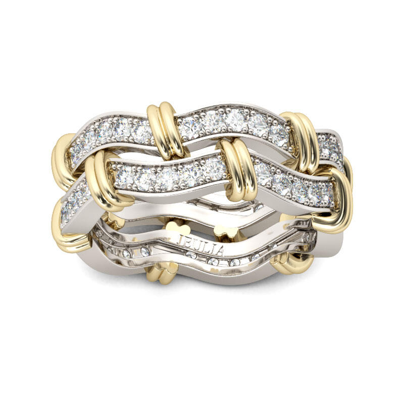 Knot Round Cut Sterling Silver Women's Band