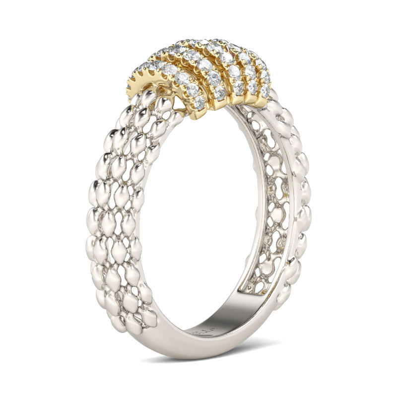 Juelvia Two Tone Sterling Silver Women's Band