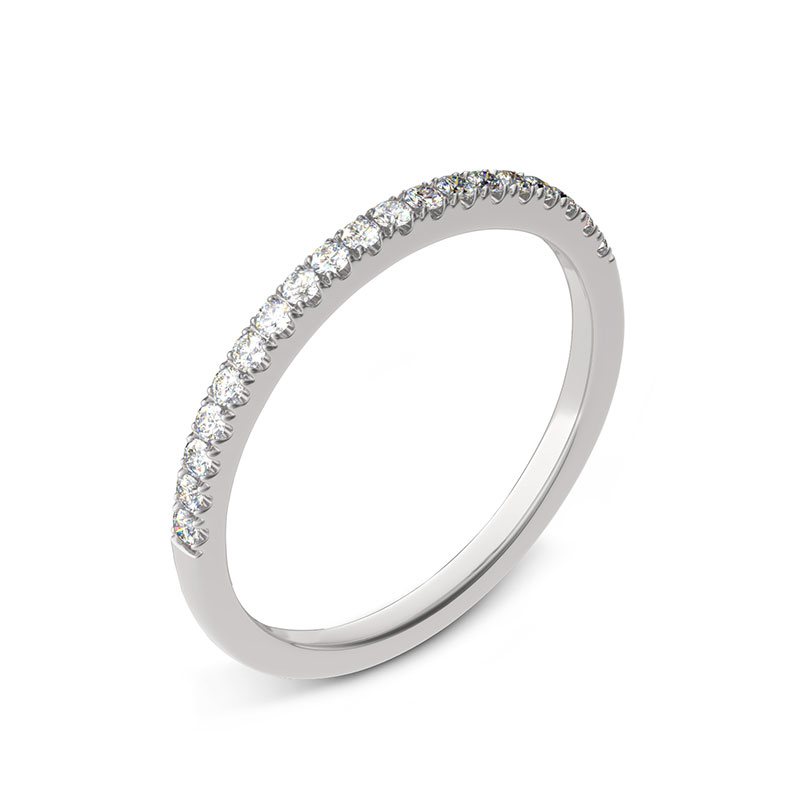 Classic Round Cut Sterling Silver Women's Band