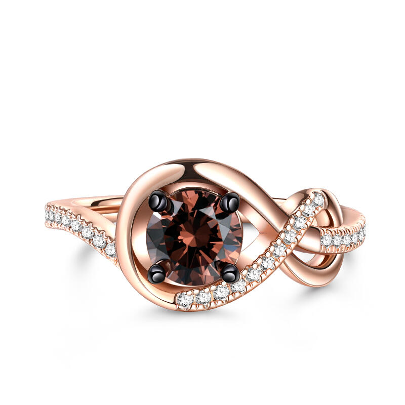 Infinity Design Round Cut Sterling Silver Ring