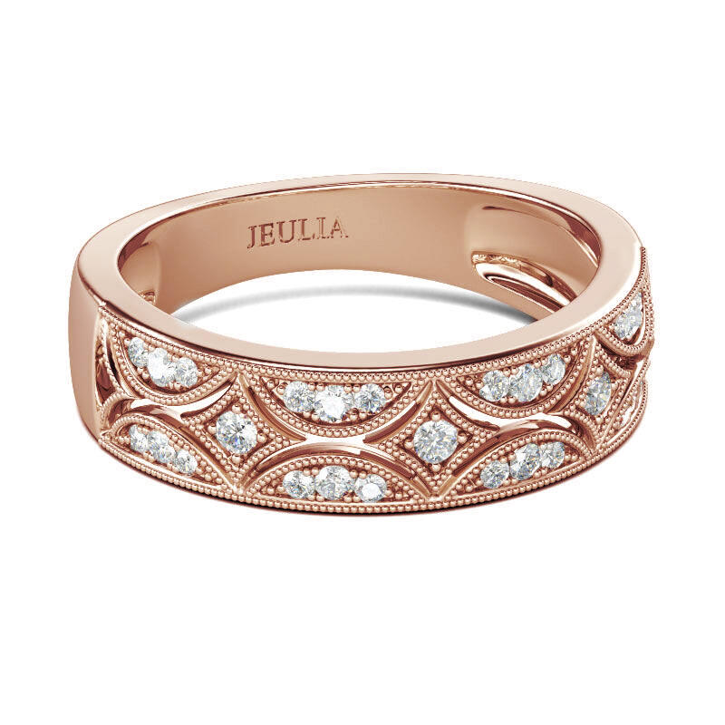 Milgrain Round Cut Sterling Silver Women's Band