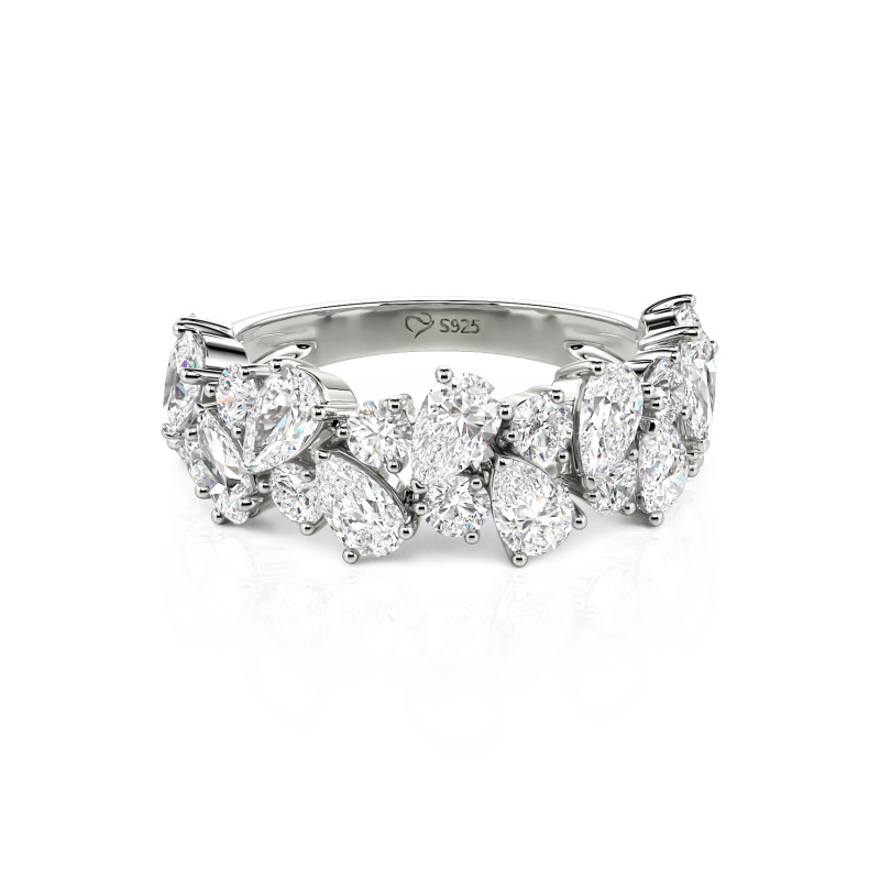Intricate Floral Eternity Custom Women's Wedding Band