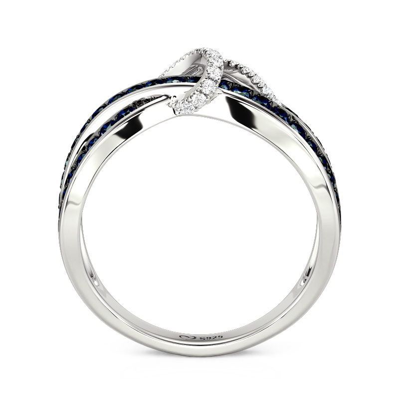 Juelvia Knot Inspired Crossover Eternity Ring for Women