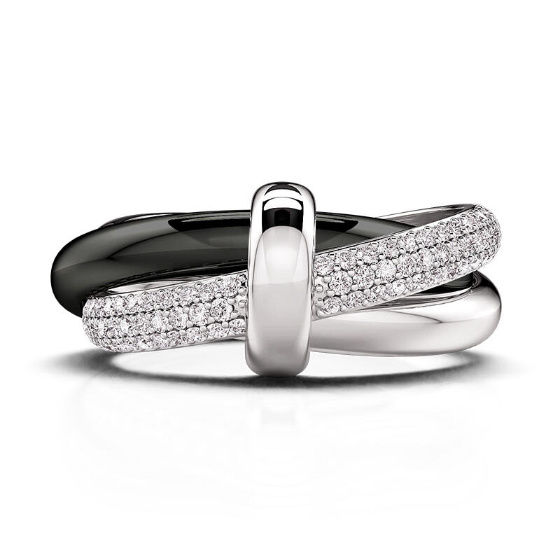Classic Black and White Trinity Ring