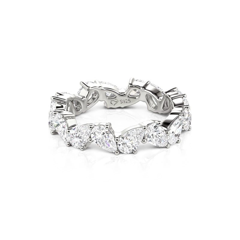 Marquise Cut Eternity Band for Women Sterling Silver