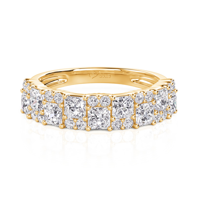 Art Deco Asscher Cut Wedding Band for Women
