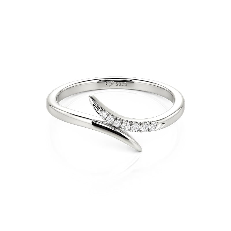 Parallel Meet Minimalist Women's Bypass Wedding Band